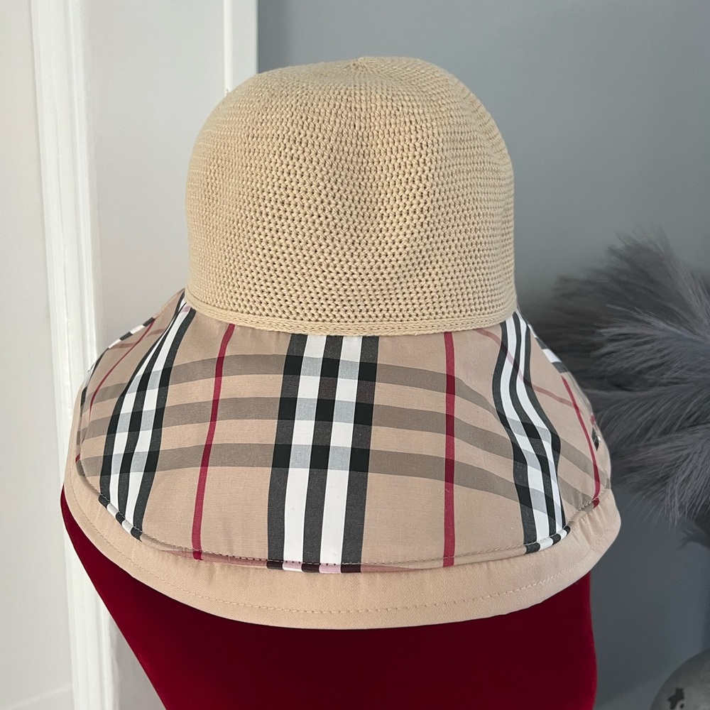 Beige and Plaid Bucket Hat